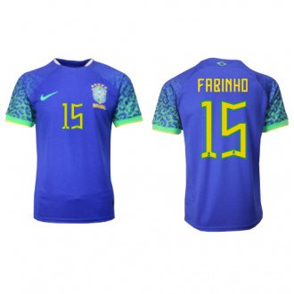 Herren Fußballbekleidung Brasilien Fabinho #15 Auswärtstrikot WM 2022 Kurzarm